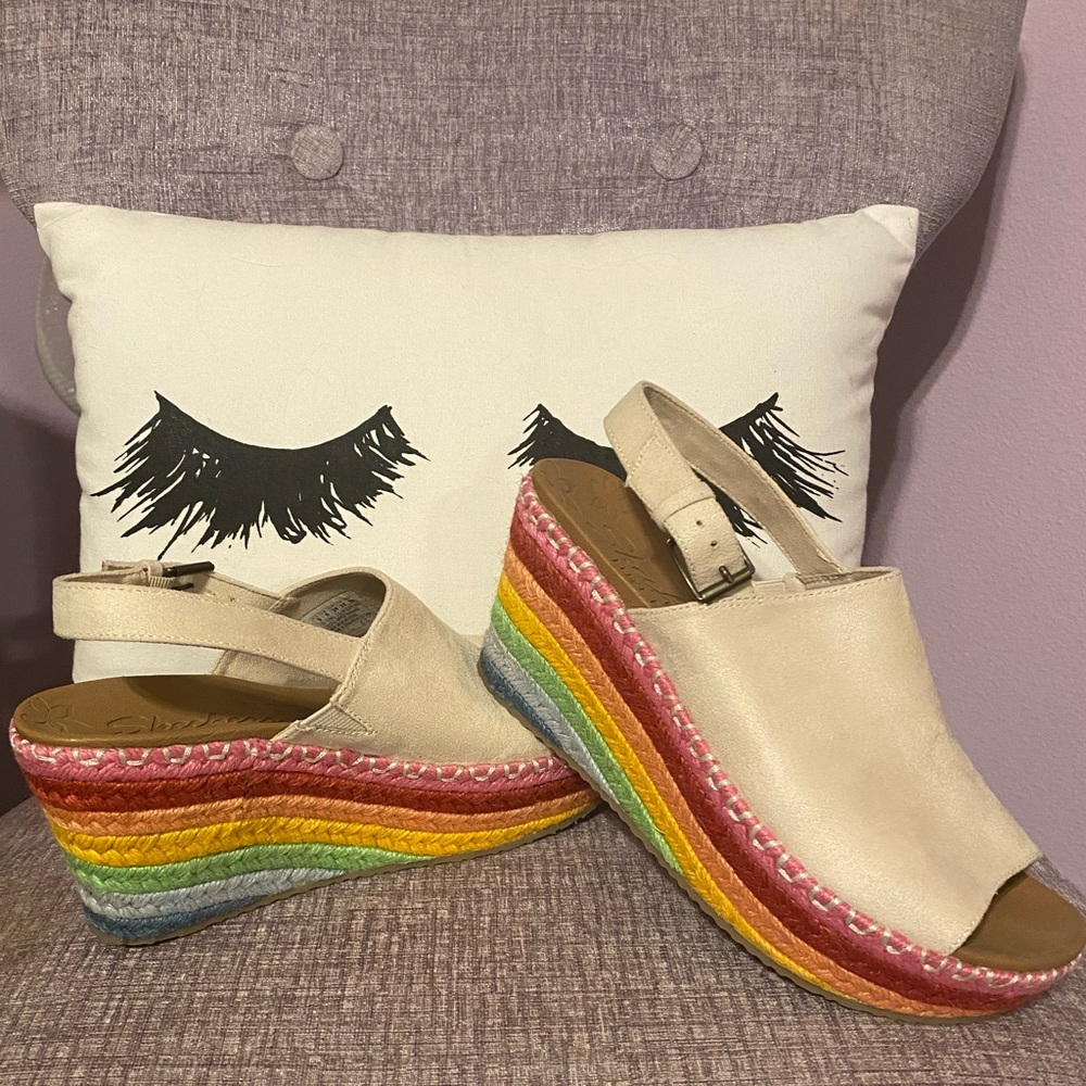Womens Skechers Rainbow Espadrille Platform
